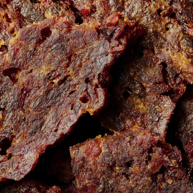 Beef & Bacon treat close-up texture