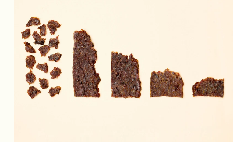 Beef & Pumpkin Treats pieces laid out